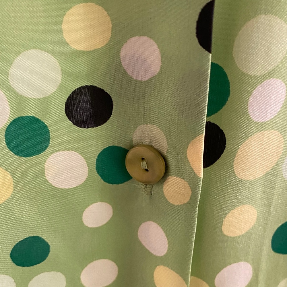 Allison Taylor Lime Green Polka Dot Blouse - Picture 7 of 8